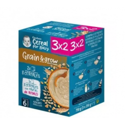 Gerber  8 Cereales + 8 Cereales Con Frutas 3 Envases 250 G