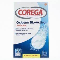 Corega oxigeno bio-activo limpieza protesis dental 108 tabletas